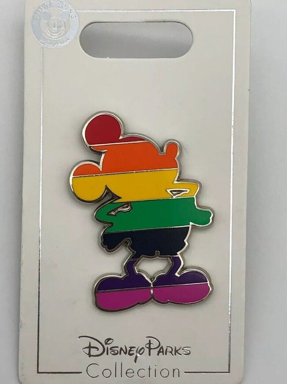 Disney Parks Trading Pin Classic Mickey Mouse Pose Rainbow Pride